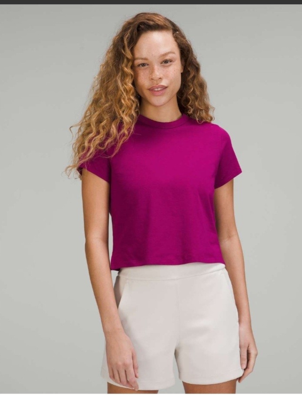 Lululemon Classic-Fit Cotton-Blend T-Shirt/Magenta Purple Size 6